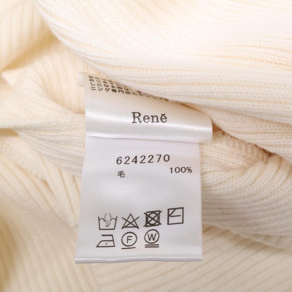 Rene White wool 6242270 Pearl knit cardigan tops 34 whiteUsed