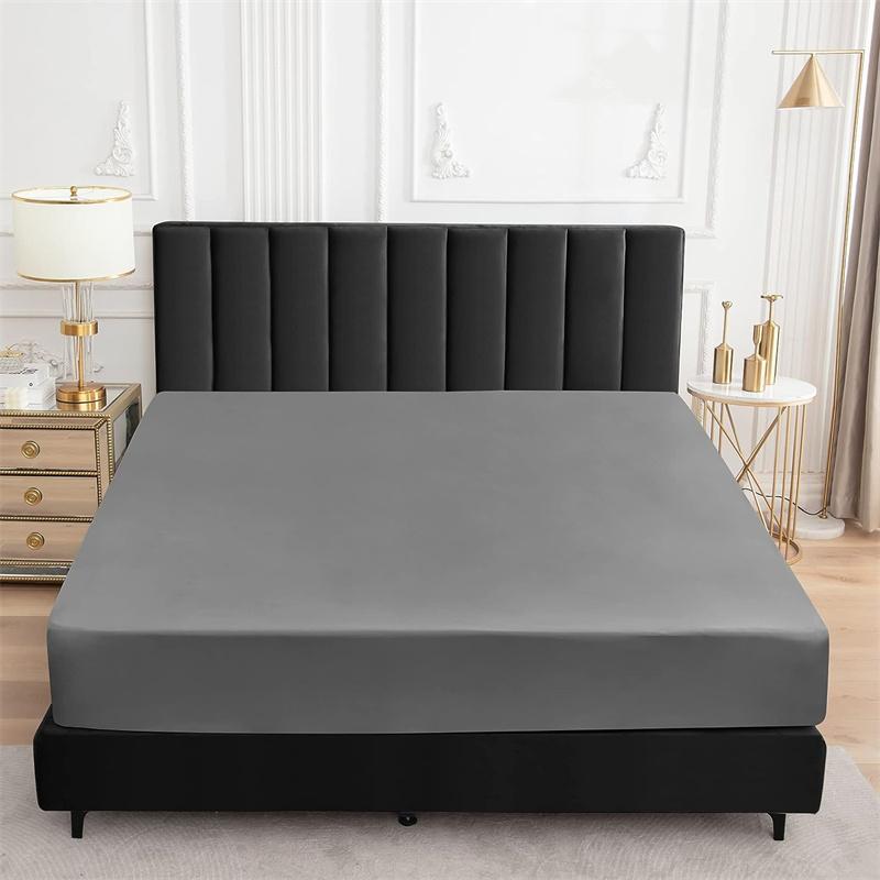 Safe Waterproof Mattress Cover Soft Comfortable Breathable Bed Cover with Elastic Band Fit Machine Washable Single Double Size