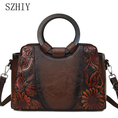 Relief Printed Handbag Women Shoulder Bag Luxurious Designer Classic Circular Pocket Retro New High-Quality Gift Crossbody Bag