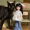 30cm BJD Toddler Princess Doll with Long Hair and Flower Accessory