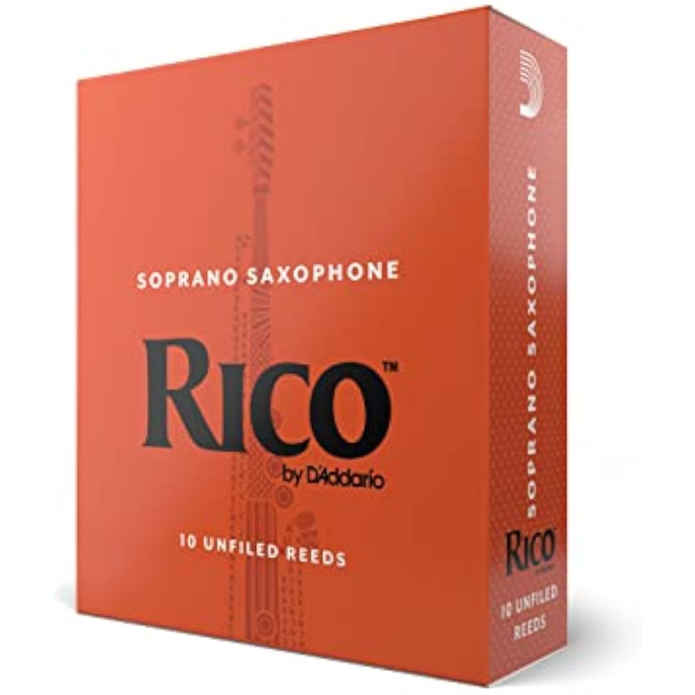 D Addario WoodWinds Daddario Reed for Soprano Saxophone RICO RIA1030 [Hardness: 3.0] Pack of 10 [...