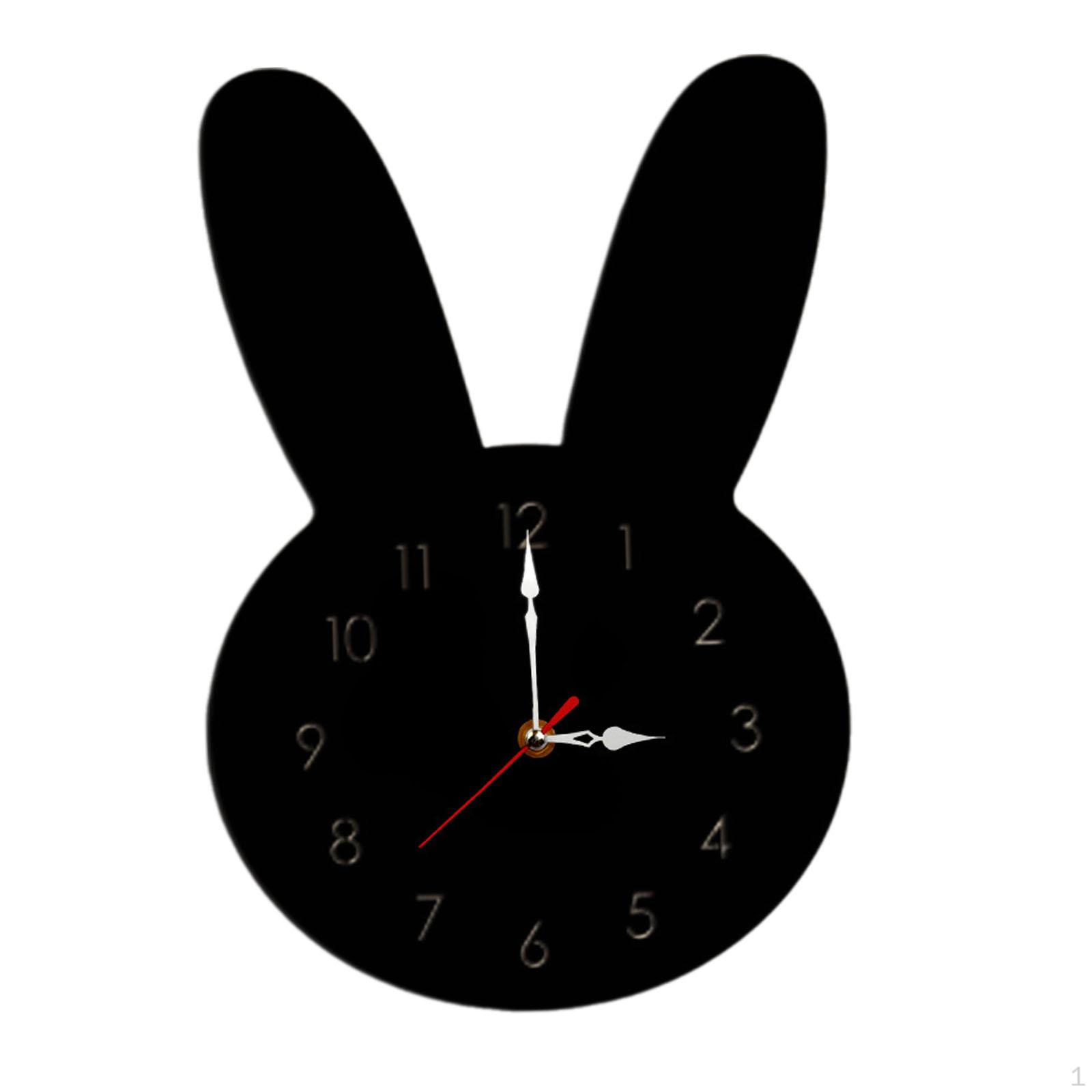 

Bunny Wall Clock Kids Cartoon Creative Wooden Decorative Clocks for Walls Hanging