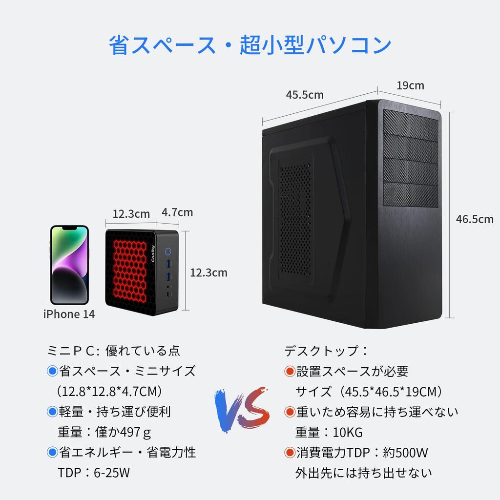 Mini PC Latest 12th Generation Intel N100 mini PC Windows 11 Pro mini PC DDR4 SSD 4 Threads Small PC Memory Expandable Inch SATA Slot Coolby Mini PC
