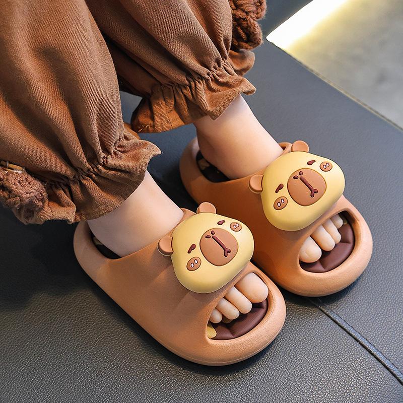 Kapibara Children's Summer Sandals Boys and Girls Non-Slip Bathroom Shower Soft Sole Parent-Child Home Sandals for Older Kids