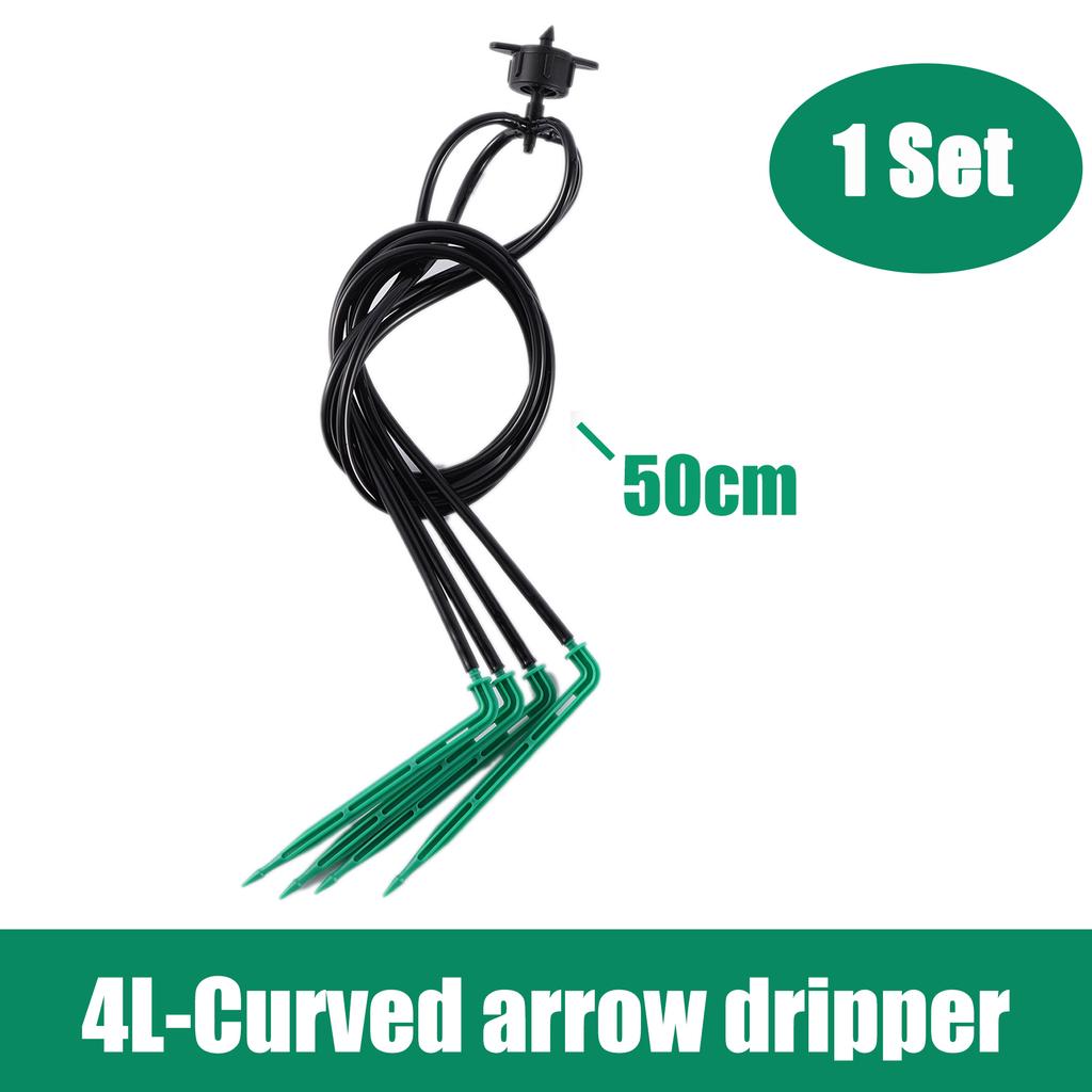 Greenhouse Curved Arrow Drip Irrigation Kit 2L/4L/8L Steady Flow Booster Dripper 1 Out 2, 1 Out 4, 3/5mm Hose Garden Irrigation