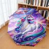 1pc Purple Unicorn Umbrella Portable Folding Umbrella Iron Frame Hole Bone Structure Outdoor Home Umbrella