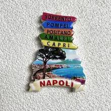 Italian Napoli fridge magnet - scenery magnet decoration - Home kitchen decorative gift 3D Painted World Travel Souvenir