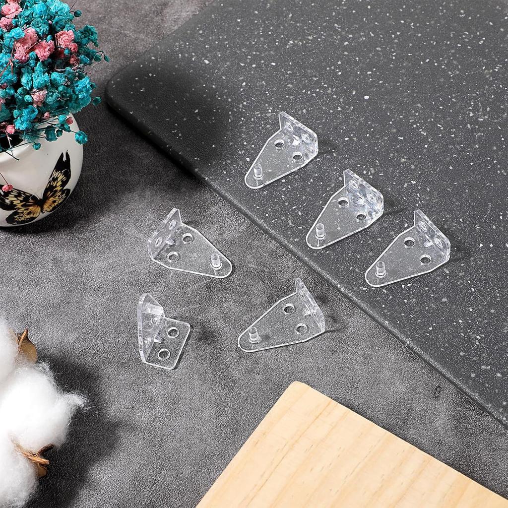 12 Pieces Hold Down Bracket 1 Inch Mini Brackets for Blinds Clear Plastic Blind Brackets Holder Blinds Bottom Rail Hold Clips Replacements Blind