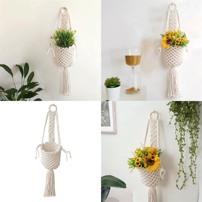 Plant Hanger Indoor Hanging Plant Basket Decorative Flowers Holder Stand for Indoor Outdoor Home Hanging Decorations