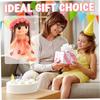 Cute and realistic fabric doll for girls, 18inch plush doll with floral dress, hat, shoes, and long hair.