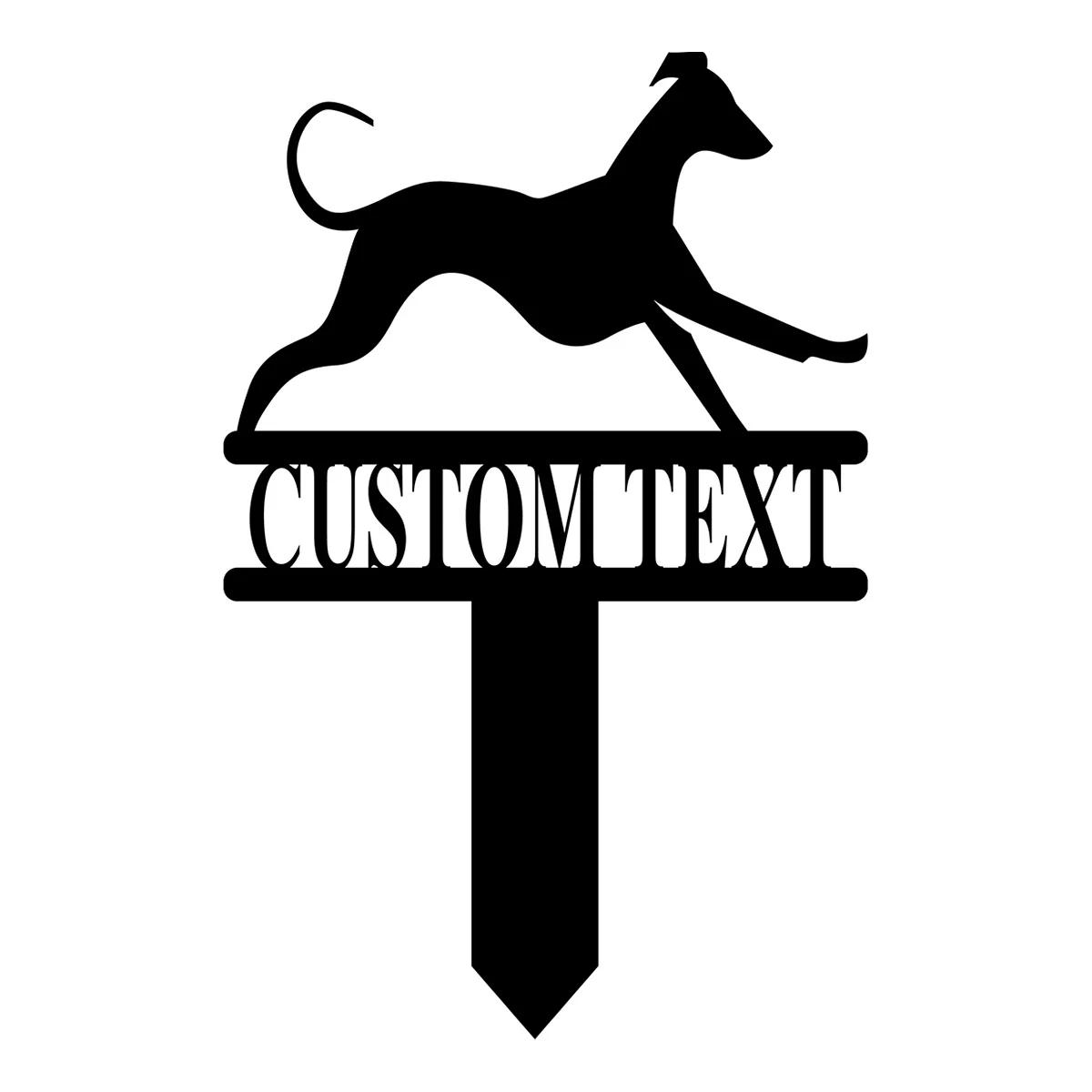 

Custom Greyhound Yard Stake with Name, Personalized Metal Sign for Dog Lovers, Garden Decor