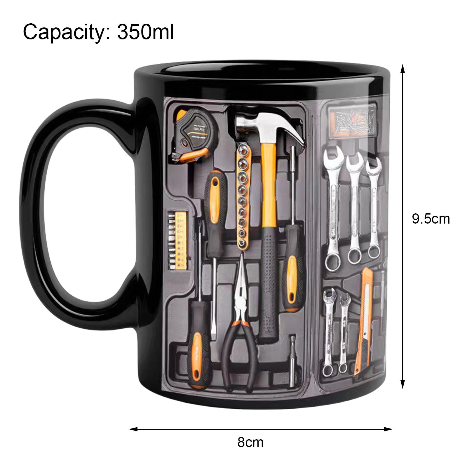 

Creative Trend Toolbox Water Cup Light Luxury Premium Sense with Handle Mechanic Coffee Cup 3D Large Capacity Coffee Mug Cup 350ml чорний