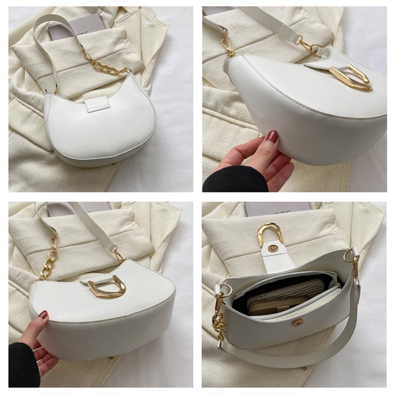 Women PU Leather Fashion Designer Crossbody Bags Travel Shoulder Bags Half Crescent Handbags Purse Ladies Underarm Bags CLE