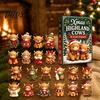 Unique Christmas Surprising Box Highland Cow Advent Calendar, 24 Cute 3D Mini Figures, Festive Decor Farmhouse Holiday Decor, Countdown Gift