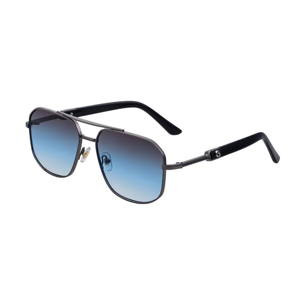 2025 Men's Retro Square Sunglasses with Metal Frame and Double Bridge