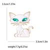 Enamel Cat Pin for Women Unisex Rhinestone Cats Brooch Kitten Lapel Pins Banquet Party Backpack Gifts Jewelry Accessories
