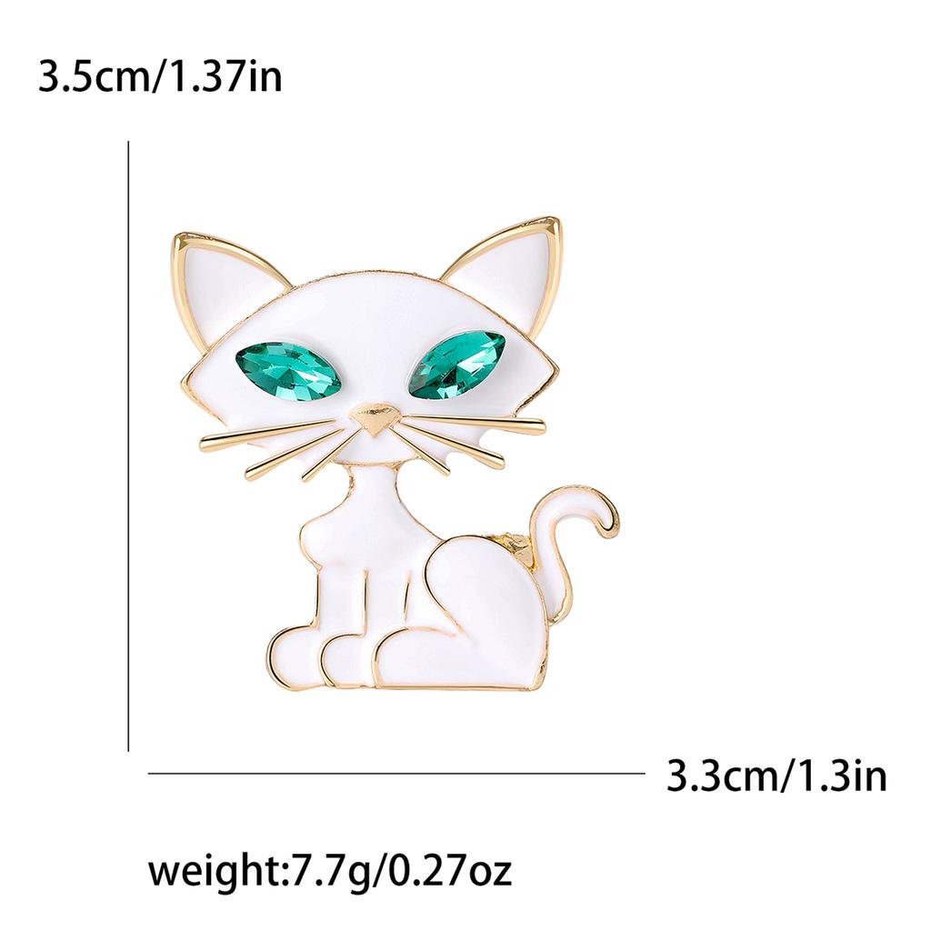 Enamel Cat Pin for Women Unisex Rhinestone Cats Brooch Kitten Lapel Pins Banquet Party Backpack Gifts Jewelry Accessories