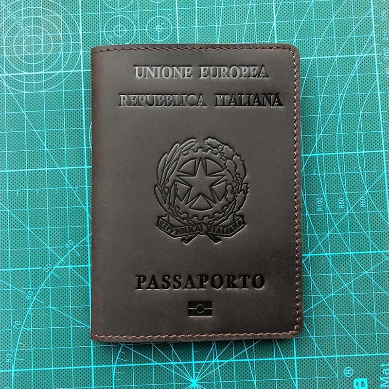 

Итальянская обложка для паспорта кожаная Porta Passaporto Pelle Business прочная итальянская обложка для паспорта унисекс Portapassaport коричневый