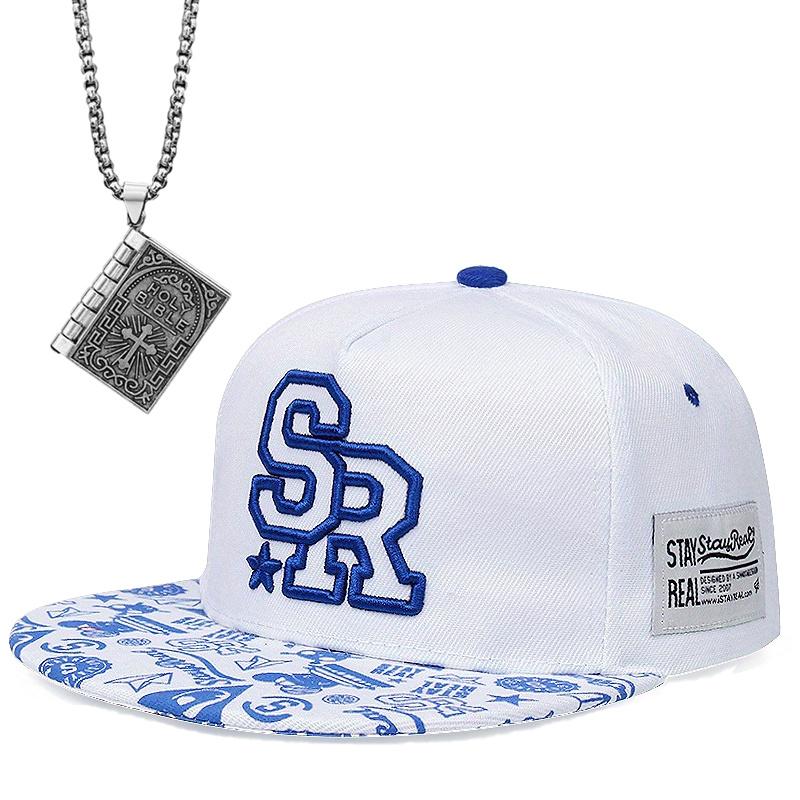 

2 шт. Мужская женская бейсболка с вышивкой в стиле хип-хоп, кепка с плоскими полями, кепка, которая переворачивает страницы книги, подвеска, ожерелье, спортивная мода, пара, шляпа от солнца белый