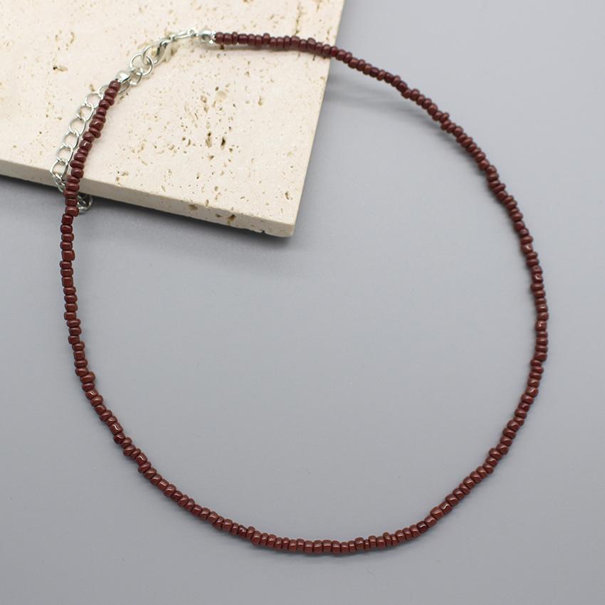 Simple Seed Beads Choker  Women Korean Fashion Charm Colorful Handmade Boho Collar Chain Neck Necklace Femme Jewelry  Gift