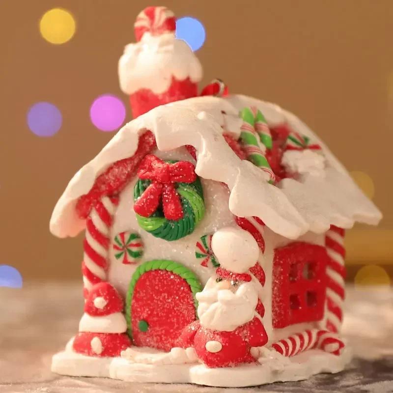Christmas Small House Pendant Creative Xmas Tree Decorantions Hanging Ornament New Year Gift Home Decor