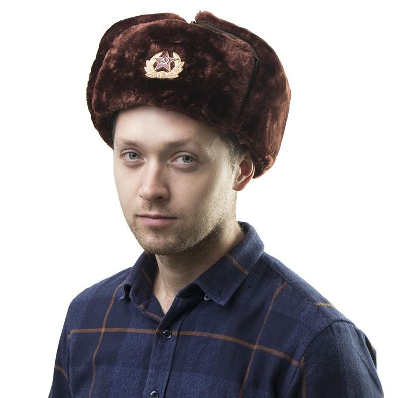 Winter Warm Fleece-Lined Military Style Beanie Hat With Embroidered Badge Men Women Outdoor Cold Weather Protection