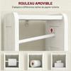 Small Bathroom Storage Cabinet with Toilet Roll Holder - White