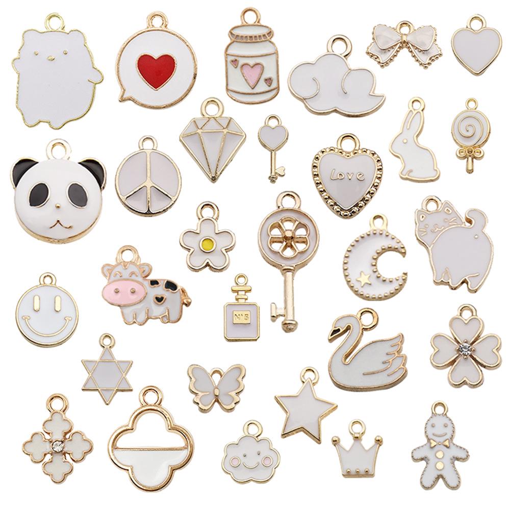 Mixed Color Cartoon Enamel Alloy Pendants for DIY Bracelets & Keychains