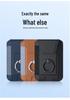 Magnetic Card Holder with Finger Ring & Elastic Band for iPhone 12/13/14/15 Magsafe