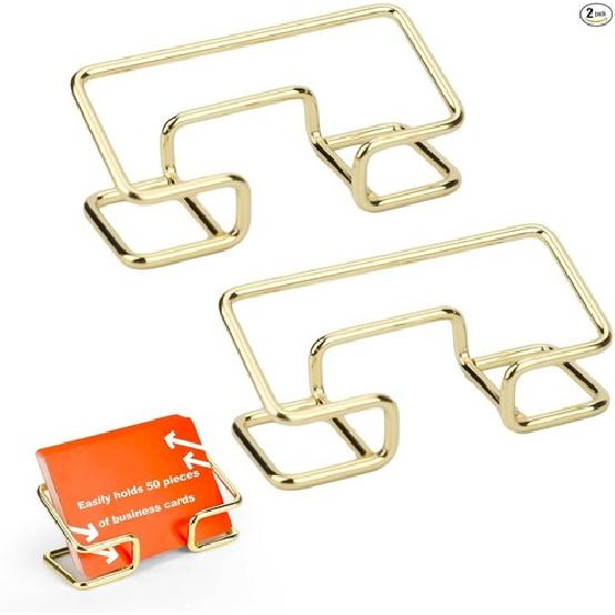 2 шт. Настольный держатель для визиток, Золотой металлический стенд-дисплей для визиток, Органайзер