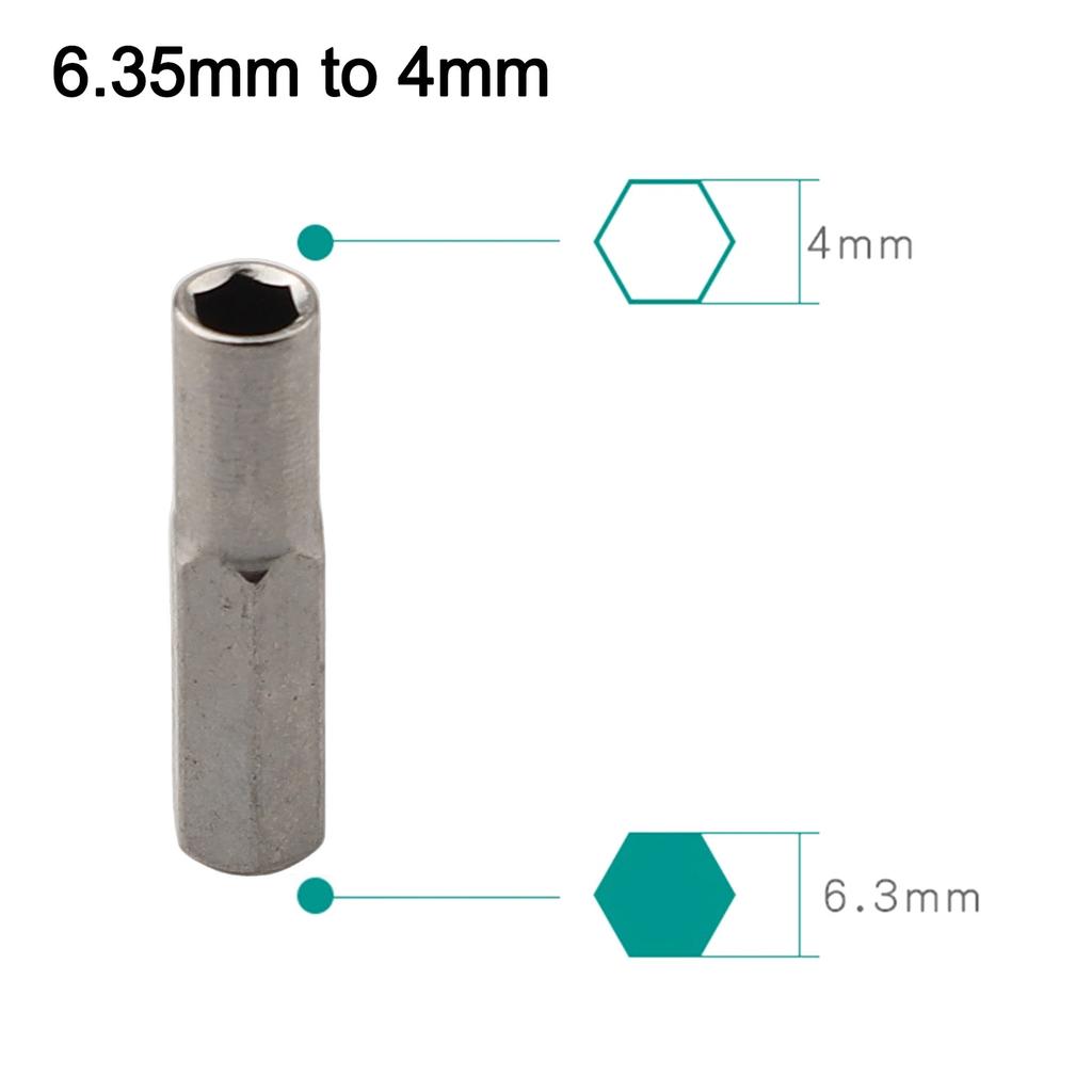 6.35mm To 4mm Hex Transducer Adapter Socket Magnetic For Screwdriver Drill Bits With Magnetic Hold Power Tools Accessories