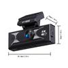 4K Dual Lens Dash Cam, Front and Rear Recording, Super Wide Angle, Night Vision, WiFi, GPS