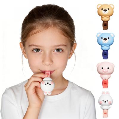 Kinder Cartoon Tier Pfeife Spielzeug mit Lanyard Kleinkinder Jungen Mädchen Pädagogisch Hase Schwein Bär Pfeife Geräuscherzeuger Musikinstrument Spielzeug