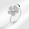 Minimalist Full Zircon Windmill Open Index Ring For Women Chic Cold Fashion Jewelry Elegant And Fairy Look