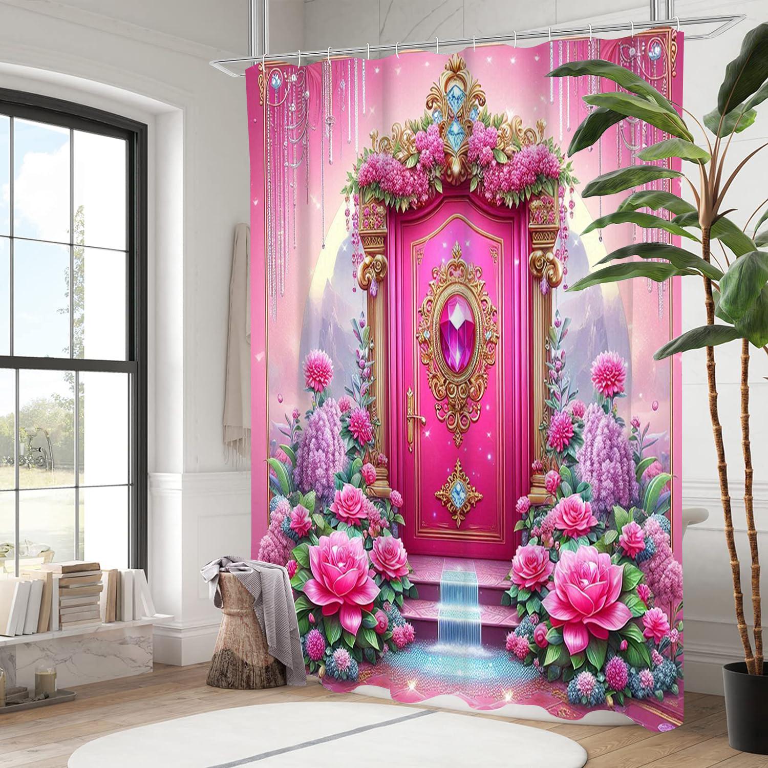

Шторка для душа Diamond Door, водонепроницаемая шторка для ванной комнаты с 12 крючками, домашний декор в форме рыбы, бесплатная доставка 180x180cm curtain красный