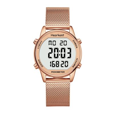Hearkent Women's Pedometer Watch, Waterproof, Backlight, Step Count, Distance, Calories, Countdown, Stopwatch, Alarm, Hourly Reminders, Large Digital
