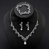 2026 Fashion Versatile Bridal Necklace Earrings Bracelet Three-piece Wedding Dress Birthday Party Jewelry