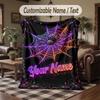 Halloween Theme Throw Blanket Custom Name Text Personalized Blanket Soft Cozy Blanket for Home Sofa Bed