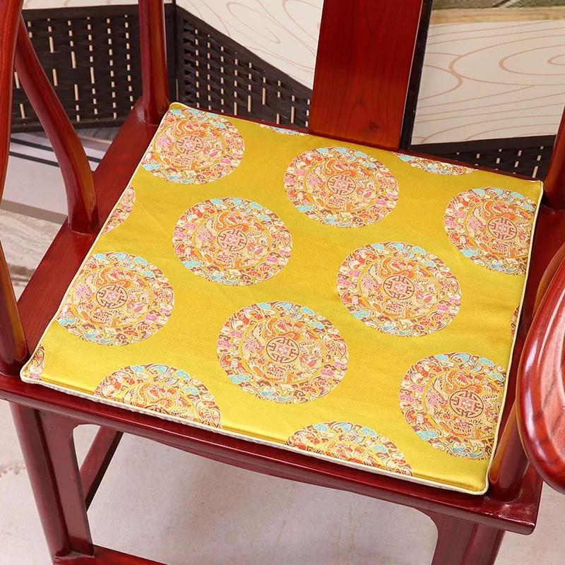 Square Chinese Style Mahogany Sofa Cushion Removable Washable Non-slip Single Seat Cushion Home Chair Pad Soft No Ball No Fading