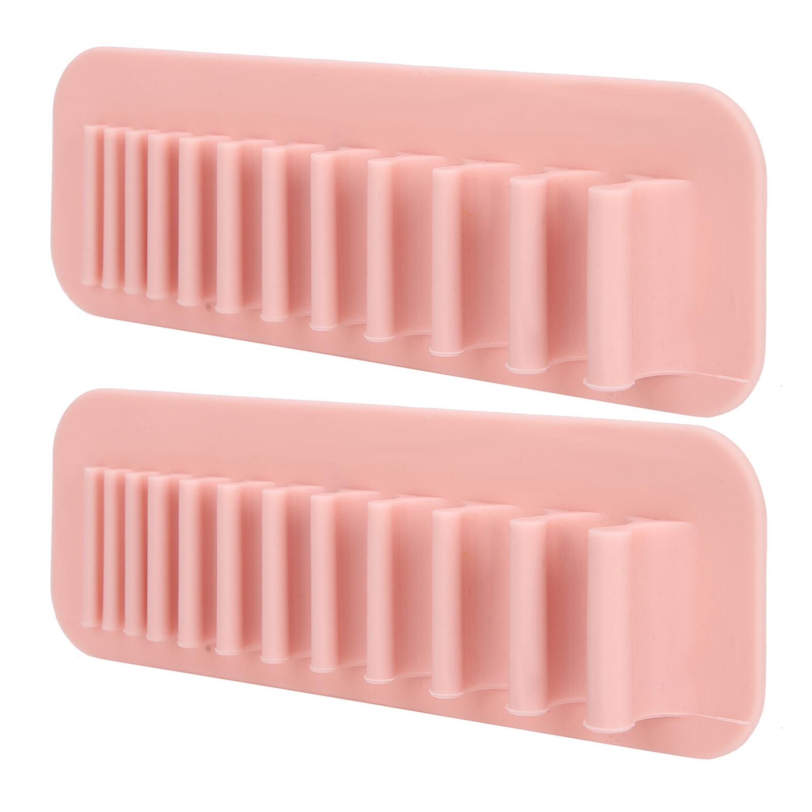 

2pcs Silicone Cosmetic Brush Drying Rack Wall‑Mounted Toothbrush Storage Rack Organizer