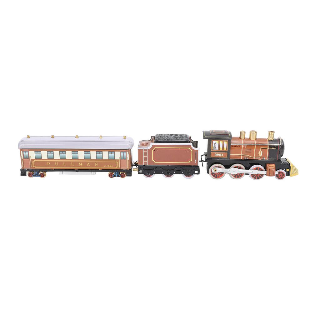 Windup Train Toy Tinplate Handmade Decorative Train Model for Bar Stores Home Decor Photo Props
