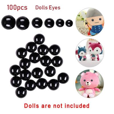 Kids Plastic 3-12mm Black Safety Eyes Bears Needle Felting Dolls Accessories Animals Puppets Making