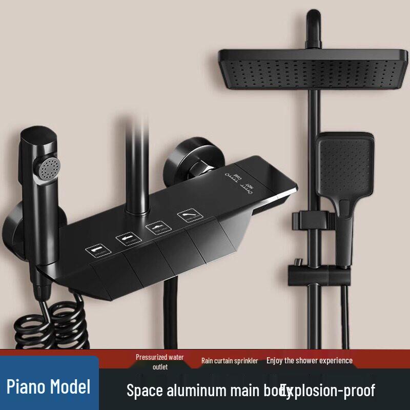 Copper Gunmetal Pressurized Rain Shower Head Set for Home Bathroom