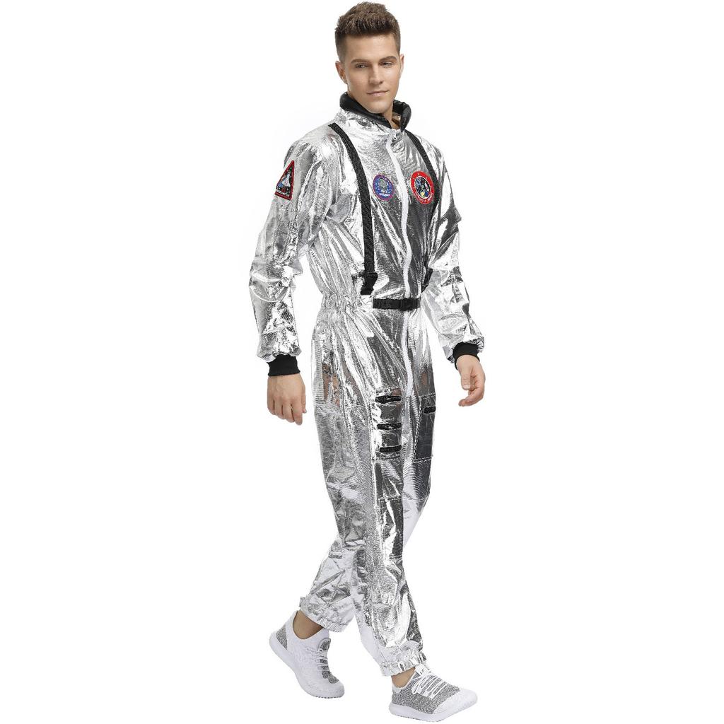 Halloween Couple Wandering the Earth with the Same Space Costume, Uniform Female Astronaut Stage Outfit