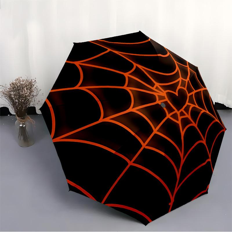 1pc Spider Web Automatic Folding Umbrella - Compact 8-Rib Design, Durable Plastic & Iron, Lightweight for Outdoor Daily Use252