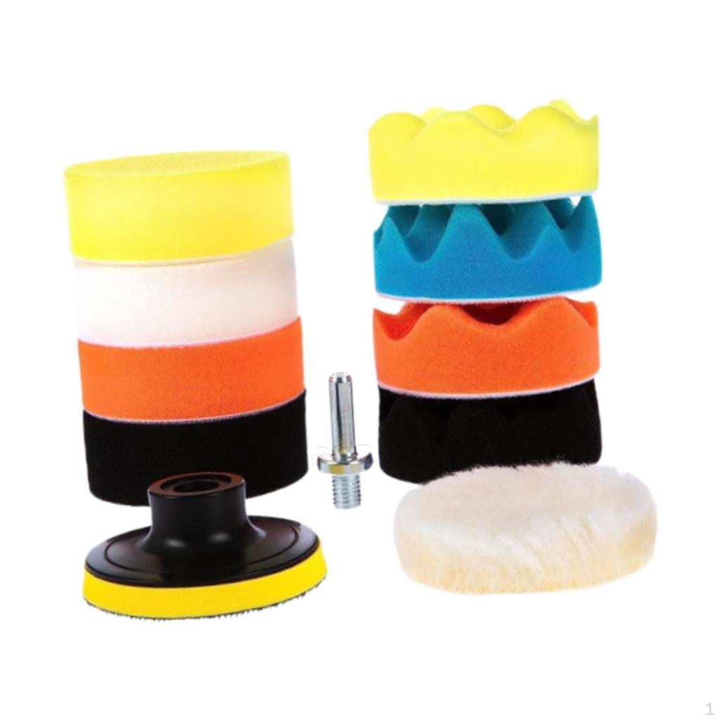 11 Piece Foam Pad Set for Car Polishing And Buffing with Drill Attachment
