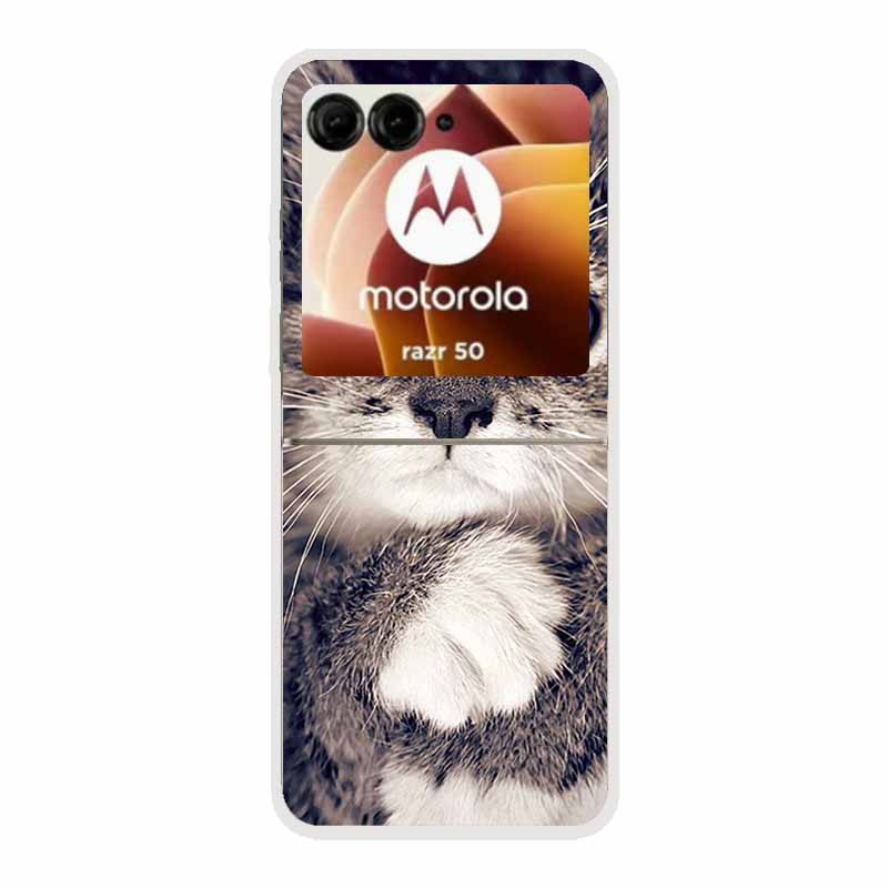 For Motorola Razr 50 Ultra Case Plastic Hard Painted Cartoon Transparent Back Cover Case for Motorola Razr 50 5G Hard PC Case 50
