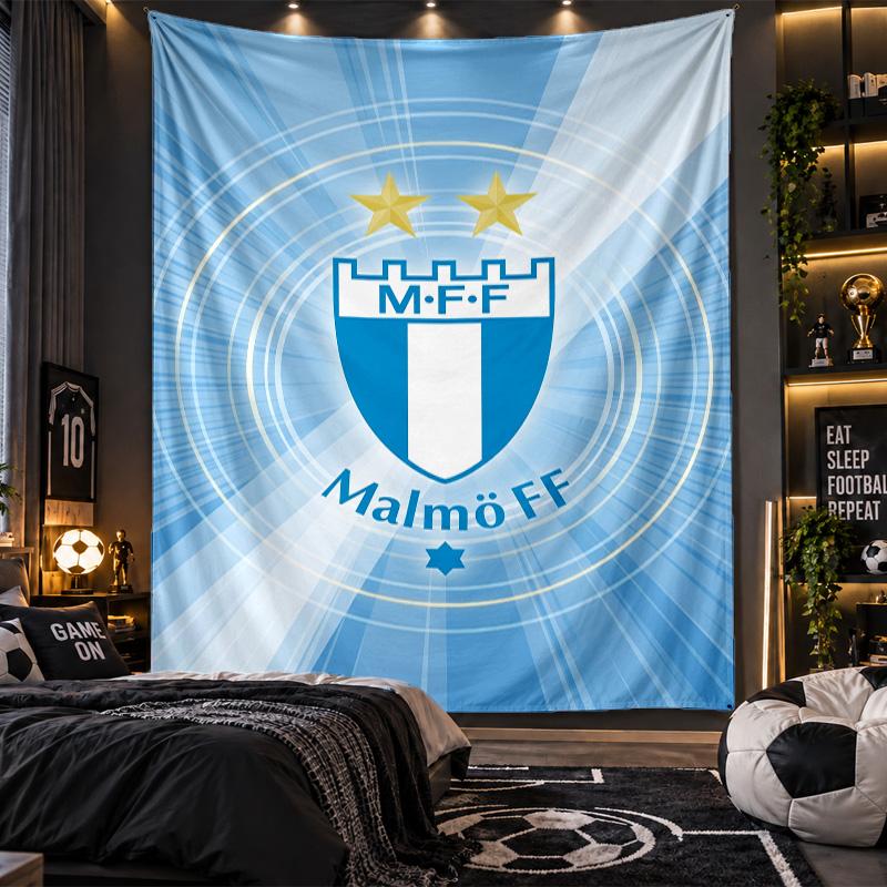 Duvara Asılan Goblen Malmö FF Baskılı Kumaş Oturma Odası Yatak Odası Ev Dekorasyonu İçin