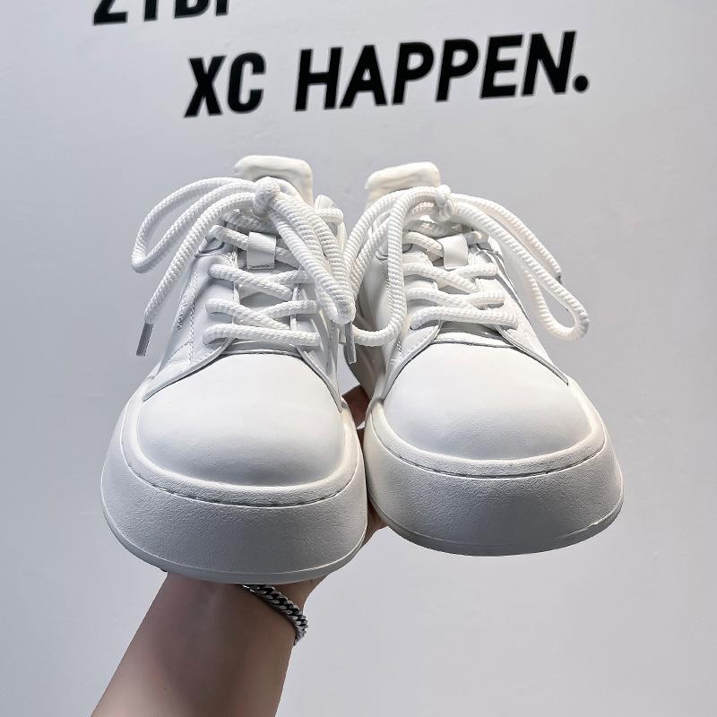 Ugly cute big head casual shoes 2024 autumn retro muffin thick sole heightening board shoes men's round head bread shoes 9777-A