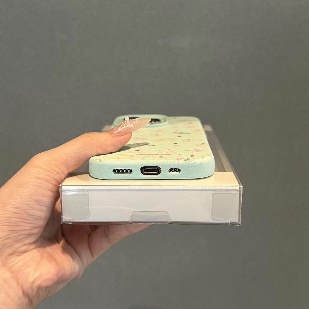 Mint Green Skin Pattern Puppy Suitable for Apple 15 ProMax Mobile Phone Case IPhone 14 Niche 13 Anti-fall 12 Soft Shell